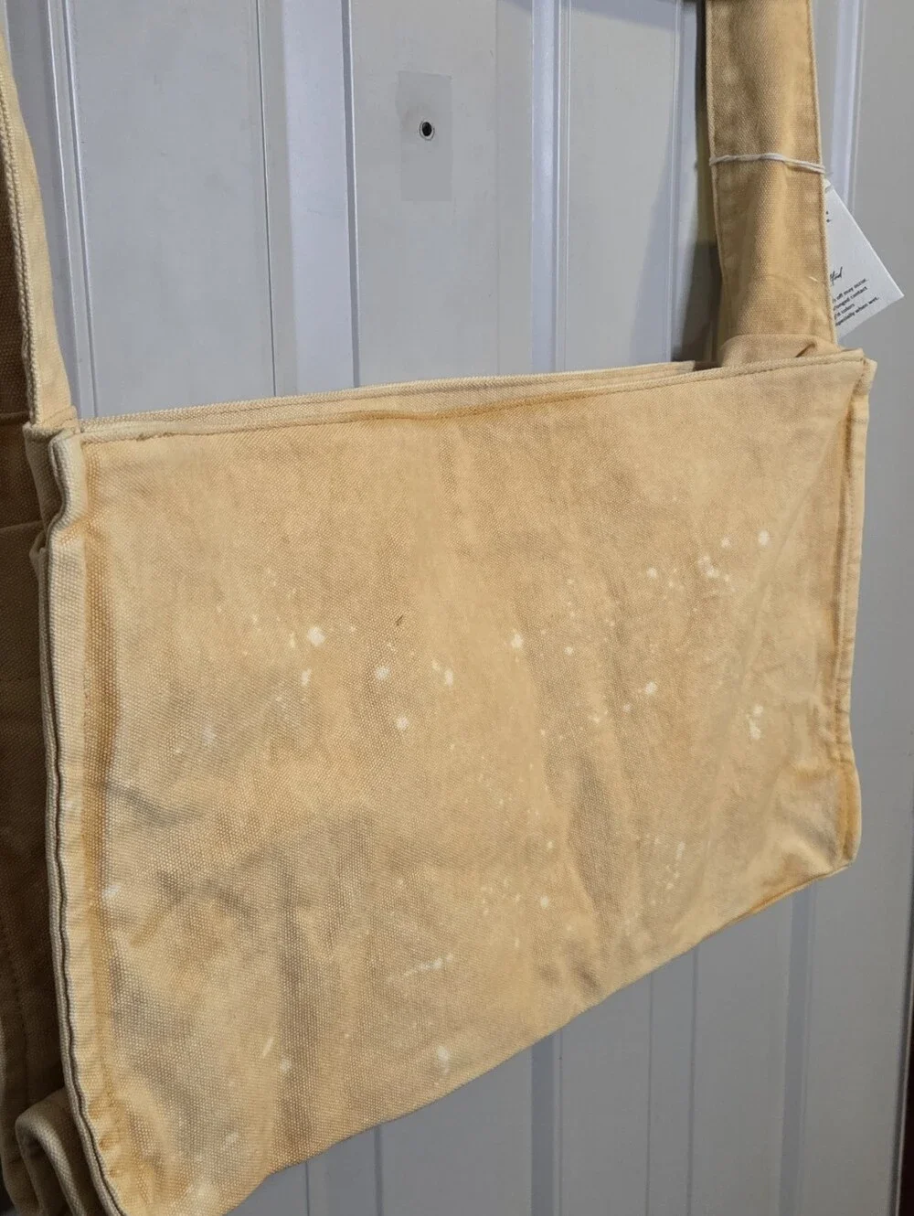 NWT - Free People - Canvas Messenger Bag in A Pale Butter Yellow